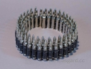 Bullet belt (standard rounds) chrome colored (dull surface) with tip